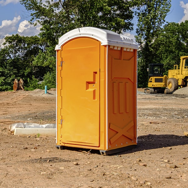 can i customize the exterior of the porta potties with my event logo or branding in Adell